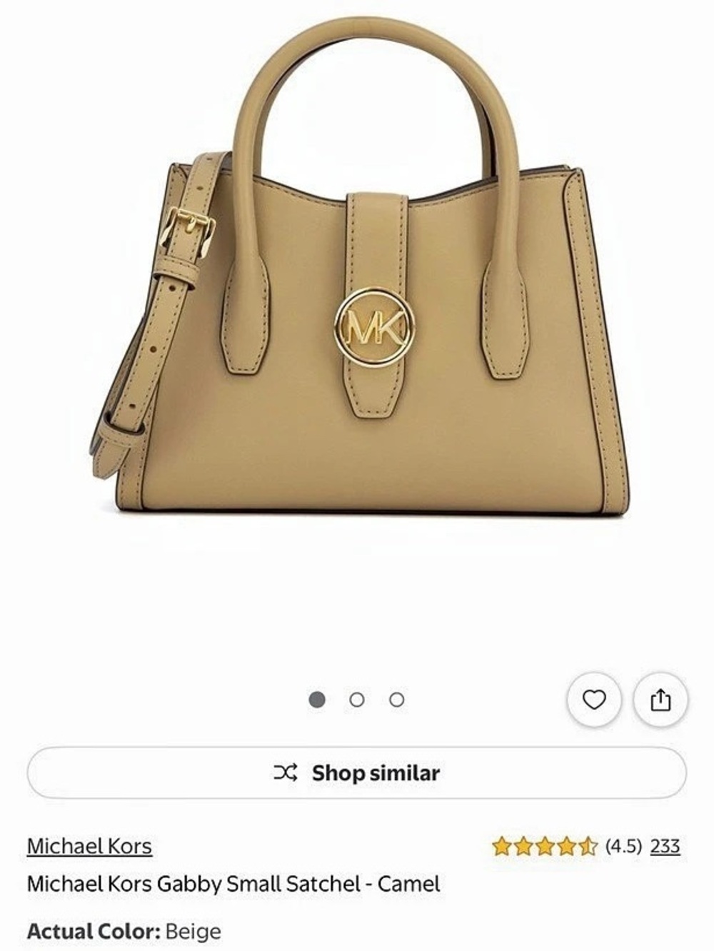 Michael Kors Gabby Small Satchel Brown